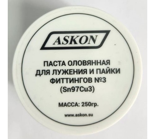 Паста оловянная для лужения и пайки фиттингов №3 250гр.(Аскон) Паста оловянная для лужения и пайки фиттингов №3 250гр.(Аскон)