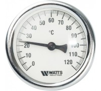 Термометр биметаллический 63 мм 1/2", 120°C с погружной гильзой 75 мм Watts F+R801 OR
