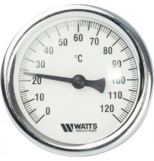 Термометр биметаллический 63 мм 1/2", 120°C с погружной гильзой 75 мм Watts F+R801 OR