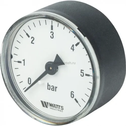 Манометр аксиальный 50 мм 1/4", 0-6 бар Watts F+R100