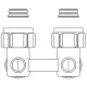Узел нижнего подключения радиатора 3/4" НГ x 3/4" НР, угловой Multiflex F ZB Oventrop