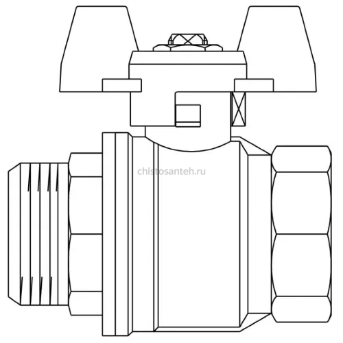 Кран шаровый 1/2" НВ маховик из алюминия Optibal Oventrop