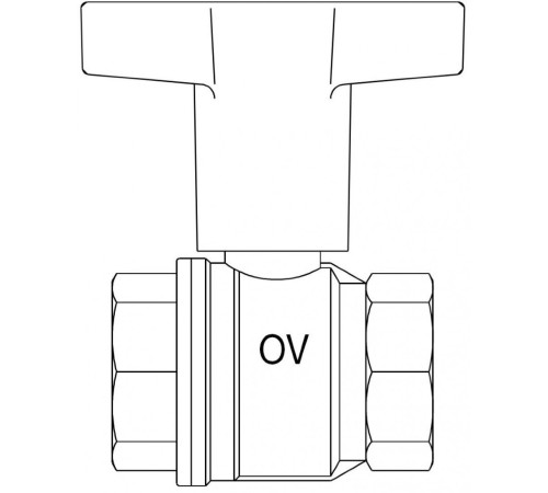 Кран шаровый 1 1/2" ВВ маховик пластмассовый Optibal Oventrop Кран шаровый 1 1/2" ВВ маховик пластмассовый Optibal Oventrop