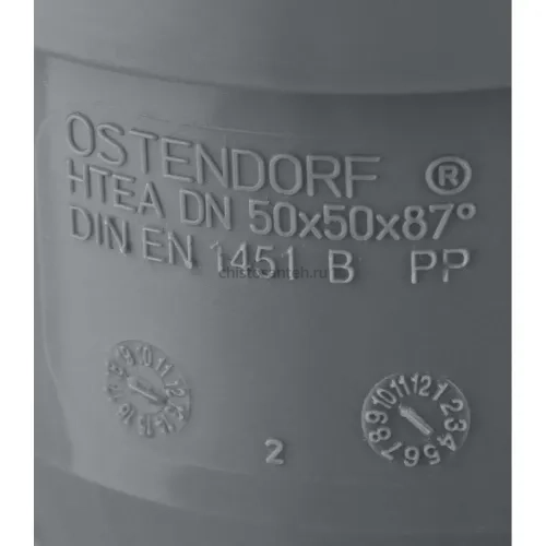 Тройник канализационный HTEA 50х50/90° Ostendorf