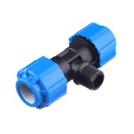 Тройник с наружной резьбой 20x1/2"x20 ПНД Политэк