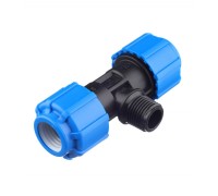 Тройник с наружной резьбой 20x1/2"x20 ПНД Политэк