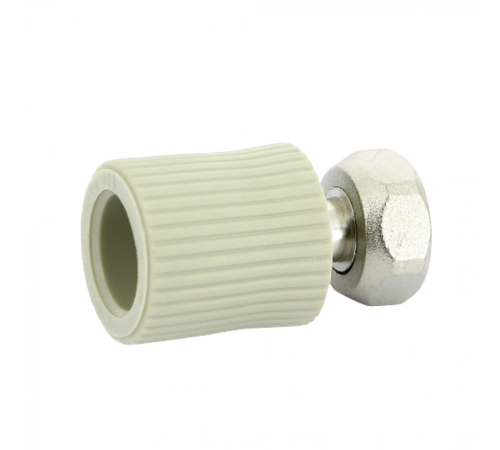 Переходник с накидной гайкой и вварным латунным патрубком PPR 20х1/2" FV-Plast Переходник с накидной гайкой и вварным латунным патрубком PPR 20х1/2" FV-Plast