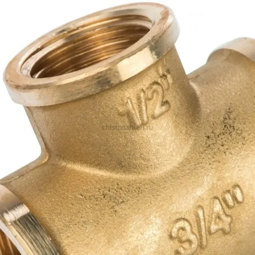 Тройник ВВ переxодной 3/4"x1/2"x3/4" Stout
