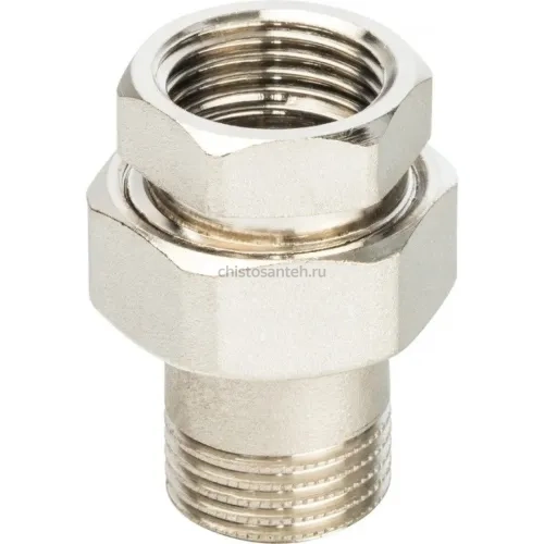 Разъемное соединение американка ВН 1/2" уплотнение под гайкой o-ring кольцо, никелированное Stout