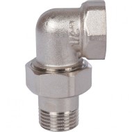 Разъемное угловое соединение, американка ВН 1/2" уплотнение под гайкой o-ring кольцо, никелированное Stout