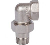 Разъемное угловое соединение, американка ВН 1/2" уплотнение под гайкой o-ring кольцо, никелированное Stout