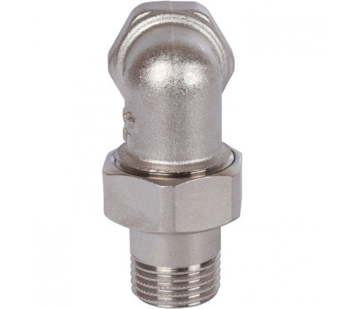 Разъемное угловое соединение, американка ВН 1/2" уплотнение под гайкой o-ring кольцо, никелированное Stout