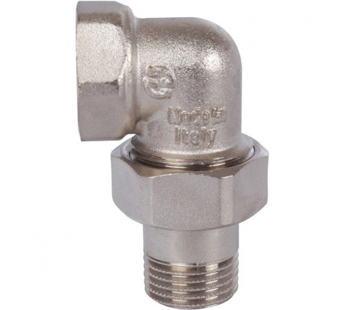 Разъемное угловое соединение, американка ВН 1/2" уплотнение под гайкой o-ring кольцо, никелированное Stout