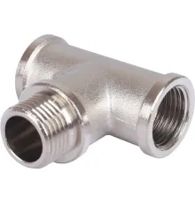 Тройник латунный ВНВ 1/2"x1/2"x1/2", никелированный Stout (Стоут)