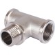Тройник латунный ВНВ 1/2"x1/2"x1/2", никелированный Stout (Стоут)