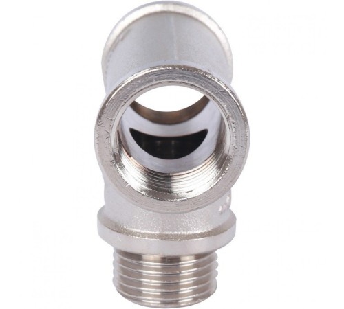 Тройник латунный ВНВ 1/2"x1/2"x1/2", никелированный Stout (Стоут)