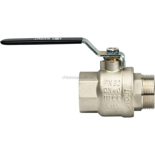 Кран шаровой полнопроходной ВР/НР 1 1/2", ручка рычаг Stout
