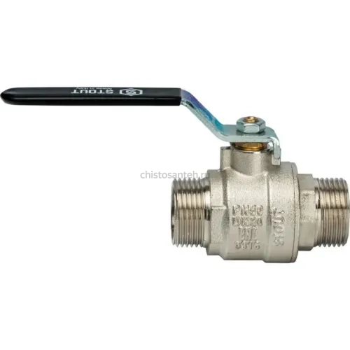 Кран шаровой полнопроходной НР/НР 3/4", ручка рычаг Stout