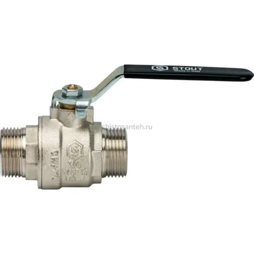 Кран шаровой полнопроходной НР/НР 3/4", ручка рычаг Stout