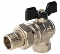 Кран шаровой полнопроходной угловой ВР/НР 3/4" американка, ручка бабочка Stout