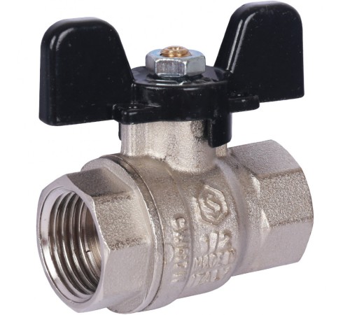 Кран шаровой стандартнопроходной ВР/ВР 1/2", ручка бабочка Stout