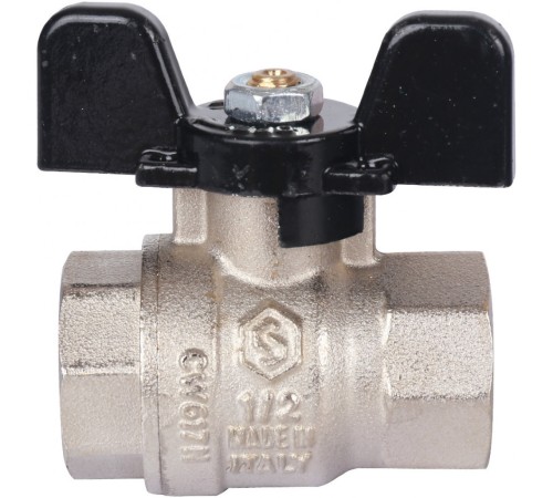 Кран шаровой стандартнопроходной ВР/ВР 1/2", ручка бабочка Stout
