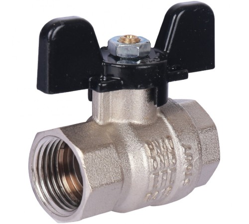 Кран шаровой стандартнопроходной ВР/ВР 1/2", ручка бабочка Stout