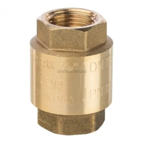 Клапан обратный пружинный муфтовый 1/2" с пластиковым седлом Stout