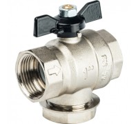 Кран шаровой с фильтром 1", ручка бабочка Stout