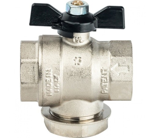 Кран шаровой с фильтром 1", ручка бабочка Stout