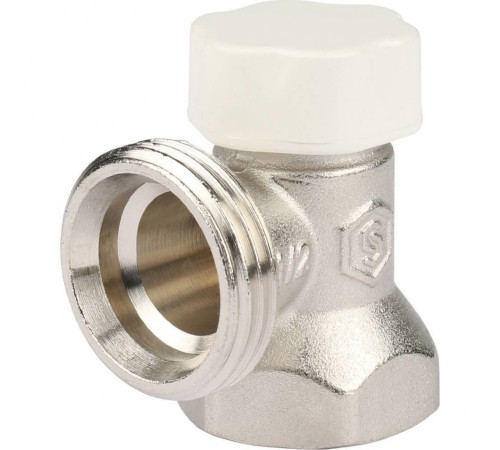 Клапан запорно-балансировочный 1/2", угловой Stout