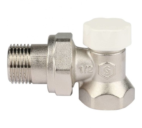Клапан запорно-балансировочный 1/2", угловой Stout