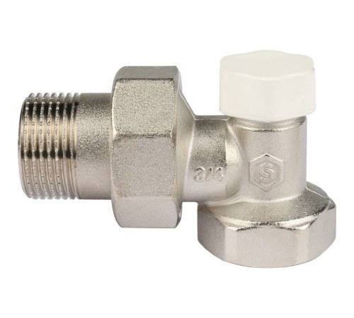 Клапан запорно-балансировочный 3/4", угловой Stout