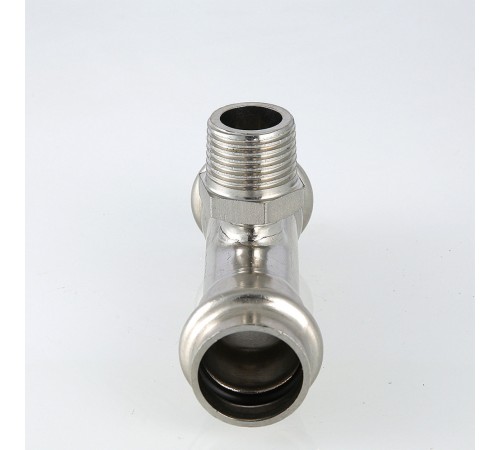 Пресс-тройник с наружной резьбой 18 х 1/2" х 18 мм из нержавеющей стали VTi.933.I.180418 VALTEC (ВАЛТЕК)