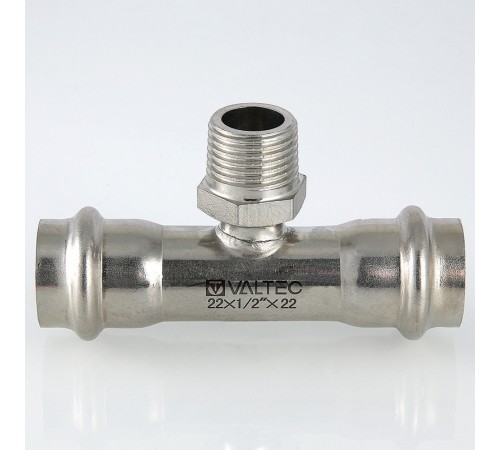 Пресс-тройник с наружной резьбой 35 х 1" х 35 мм из нержавеющей стали VTi.933.I.350635 VALTEC (ВАЛТЕК)