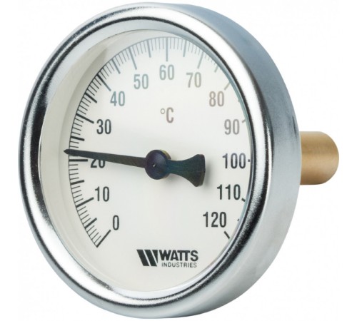 Термометр биметаллический 63 мм 1/2", 120°C с погружной гильзой 50 мм Watts F+R801 OR Термометр биметаллический 63 мм 1/2", 120°C с погружной гильзой 50 мм Watts F+R801 OR