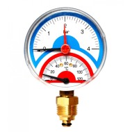 Термоманометр радиальный 80 мм 1/2", 4 бар, 120°C Watts FR 828