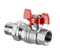 Кран шаровый 1" НГ с американкой маховик из алюминия Optibal Oventrop