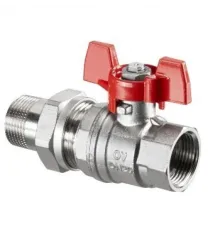 Кран шаровый 1" НГ с американкой маховик из алюминия Optibal Oventrop