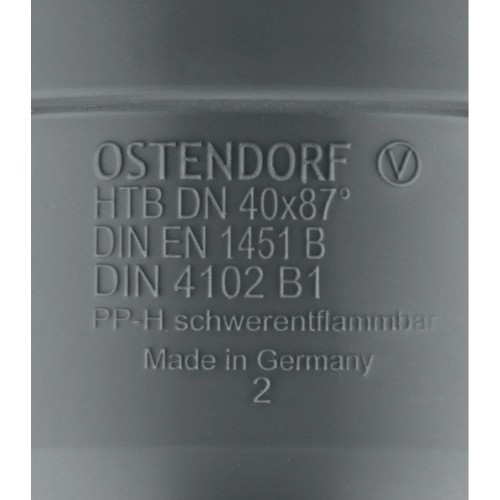 Отвод канализационный HTB 40 90° Ostendorf