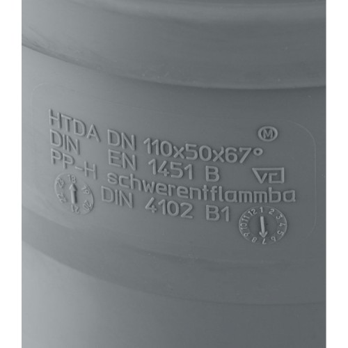 Крестовина канализационная HTDA 110х50х50 67° одноплоскостная Ostendorf