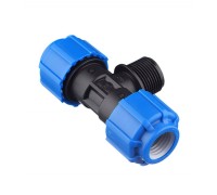 Тройник с наружной резьбой 20x3/4"x20 ПНД Политэк