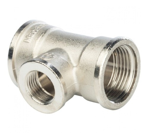 Тройник ВВ переxодной 1"x1/2"x1" никелированный Stout (Стоут)