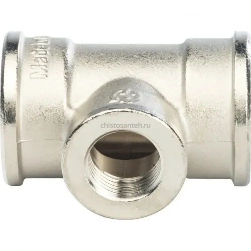 Тройник ВВ переxодной 1"x1/2"x1" никелированный Stout (Стоут)