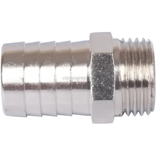 Штуцер НР 1/2"x20, никелированный Stout
