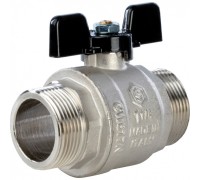 Кран шаровой полнопроходной НР/НР 1 1/4", ручка бабочка Stout
