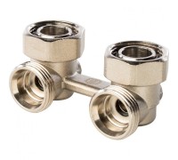 Узел нижнего подключения радиатора для двухтрубной системы 3/4", угловой Stout