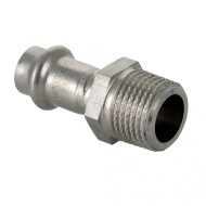 Пресс-муфта с наружной резьбой 12 мм х 1/2"  из нержавеющей стали VTi.901.I.001204 VALTEC (ВАЛТЕК)
