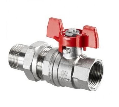 Кран шаровый 1 1/4" НГ с американкой маховик из алюминия Optibal Oventrop Кран шаровый 1 1/4" НГ с американкой маховик из алюминия Optibal Oventrop