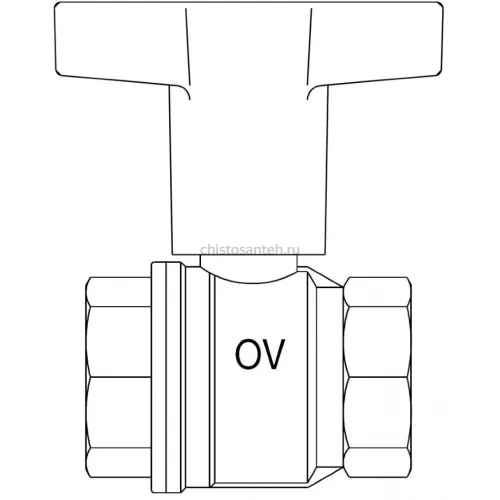 Кран шаровый 1/2" ВВ маховик пластмассовый Optibal Oventrop
